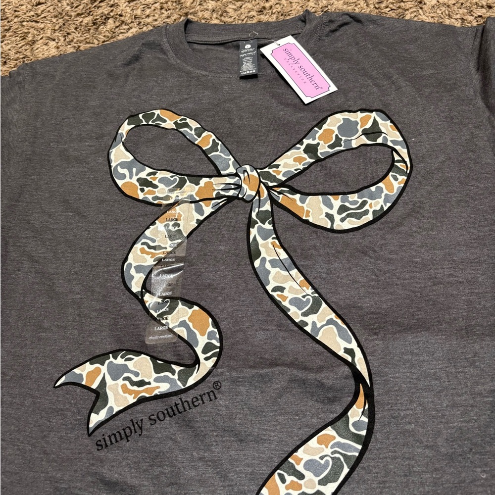 Simply Southern Gray adult large-with Camo Bow